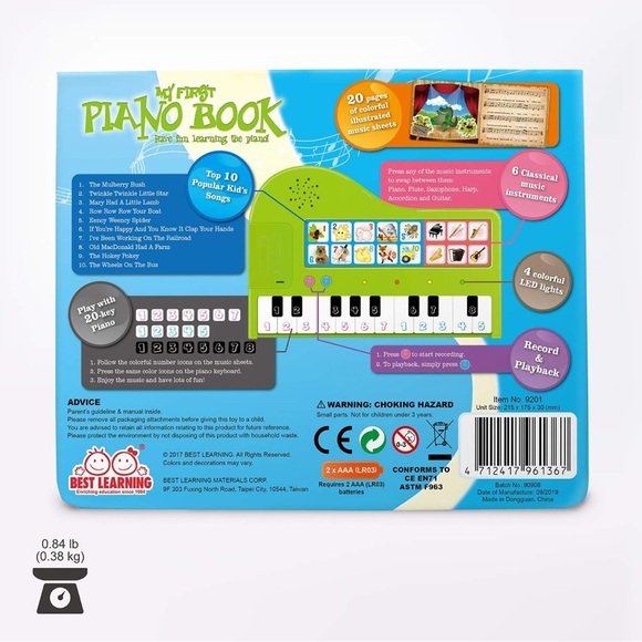 Best Learning My First Piano Book 6 instruments 10 songs educational toy EUC - Picture 10 of 14
